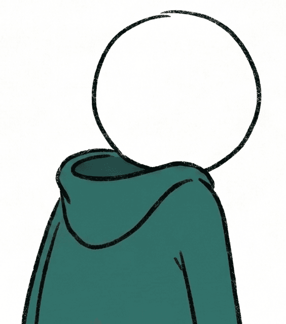 Illustration of a seated figure